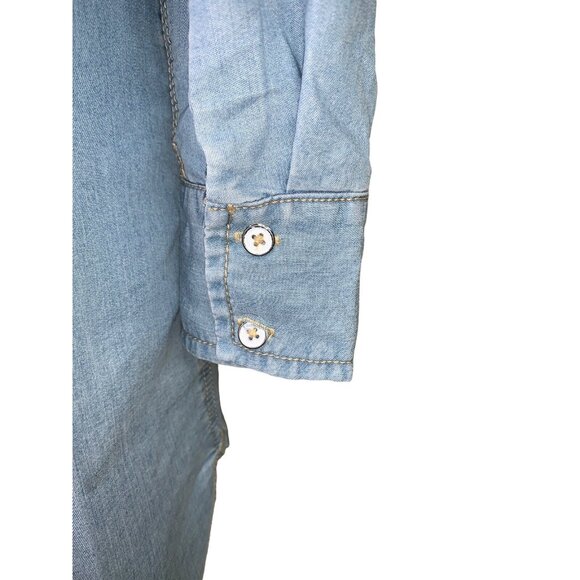 Victoria's Secret Women's Denim Jean Shirt Dress Sz 6 Belt Buttons Soft Y2K Vtg - Picture 4 of 6